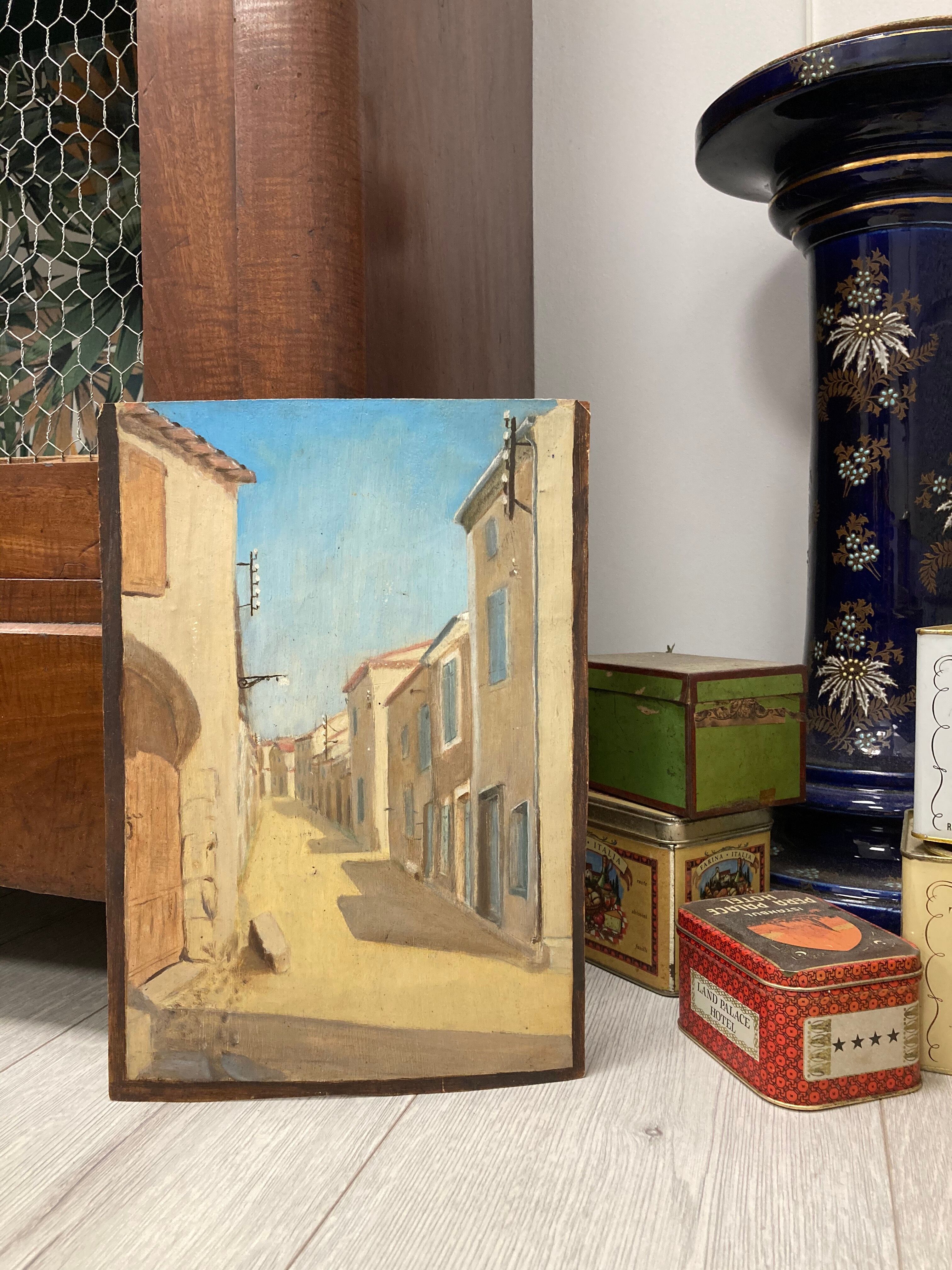 Huile sur carton vintage