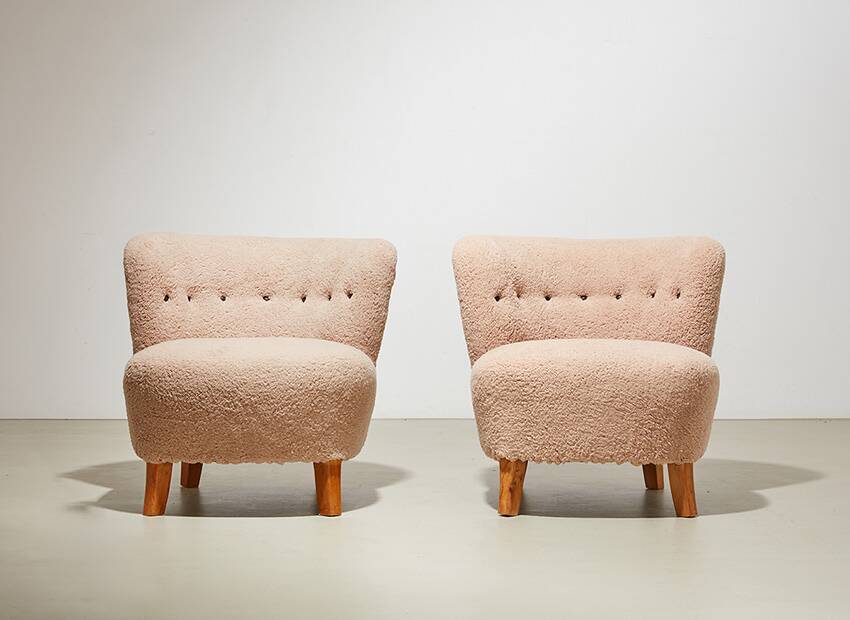 Pair of Swedish Lounge Chairs 1940s