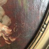 Oil on canvas Glycine branch