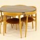 Heart dining set, designed by Hans Wegner for Fitz Hansen,  Denmark 1960s