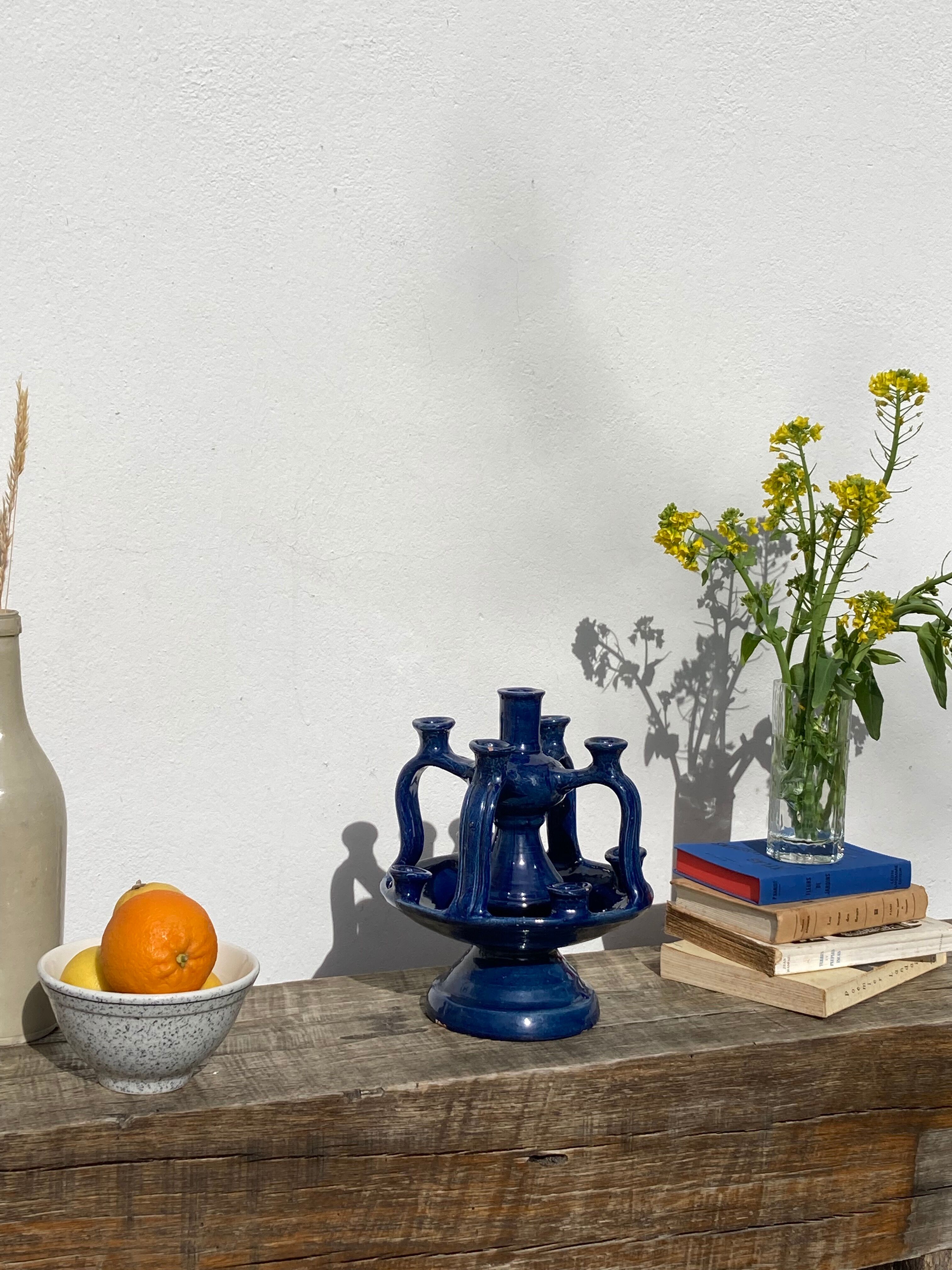 Candlestick in blue Tamegroute