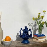 Candlestick in blue Tamegroute
