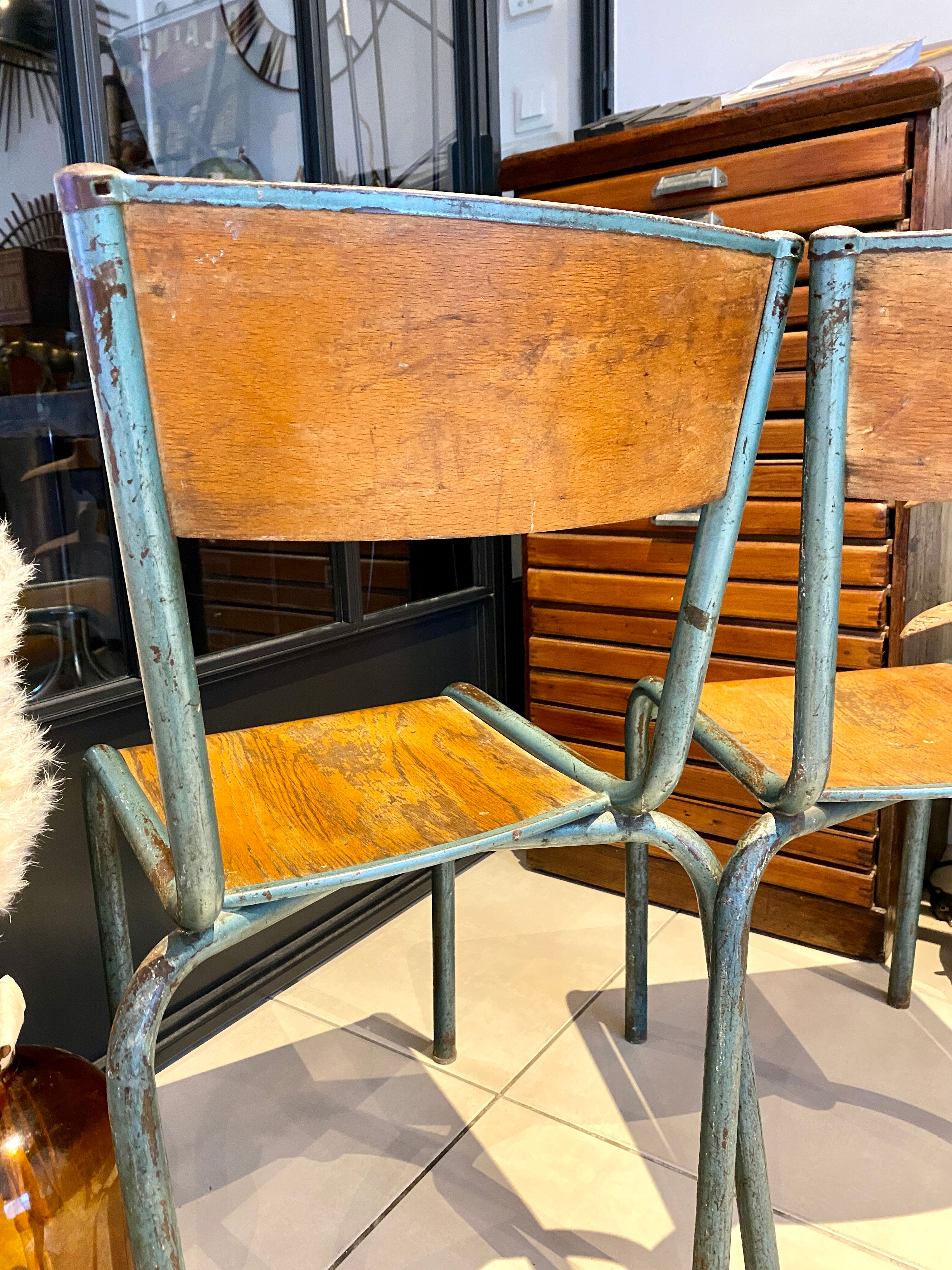 Pair of vintage school chairs