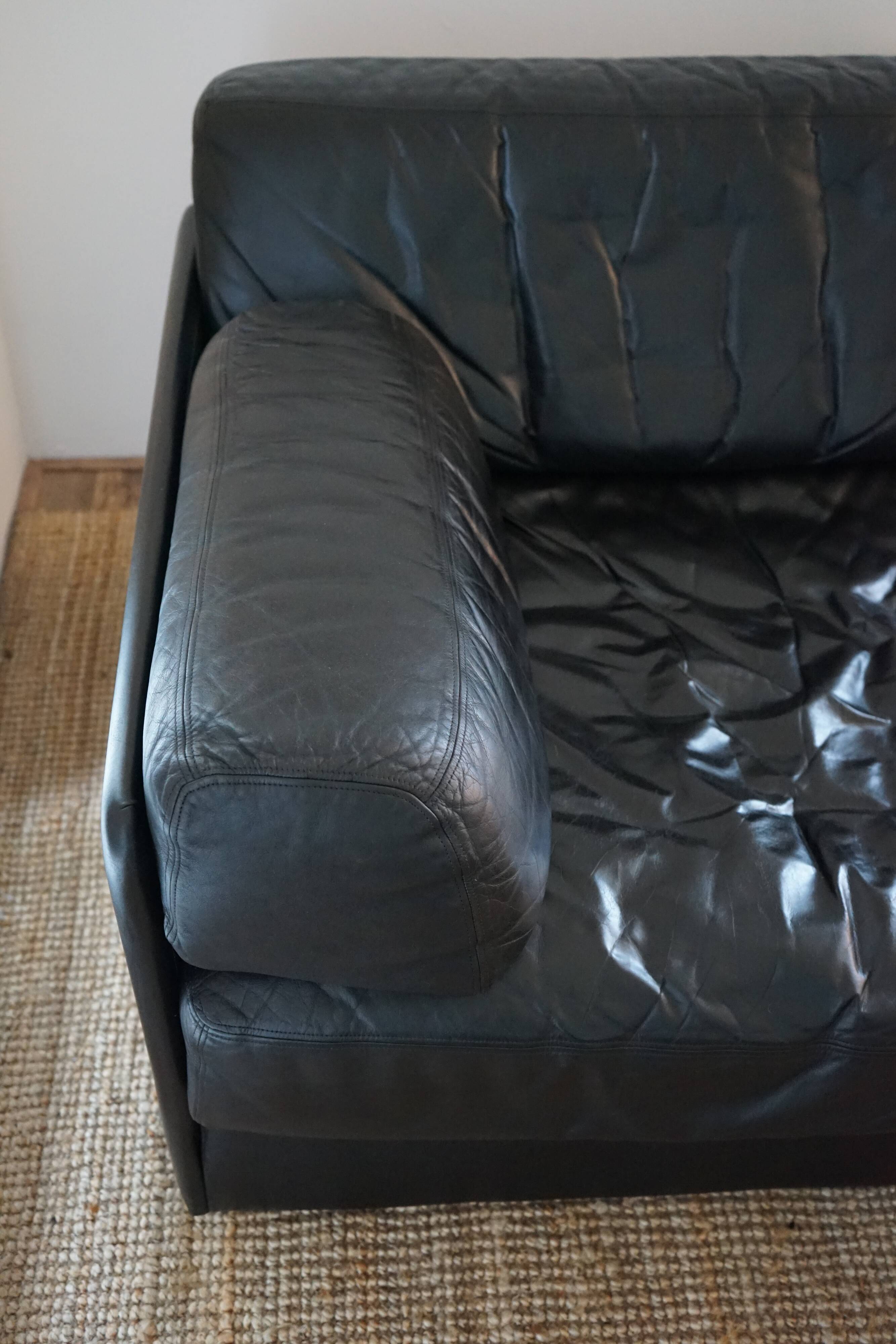 Ensemble Canapé-lit Modulable DS76 en Cuir Noir de De Sede