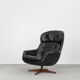Swedish Modernist Leather Swivel Lounge Chair from Selig Imperial, 1970s