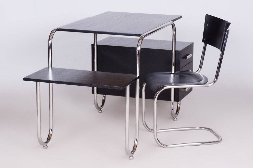 Bauhaus Oak Writing Desk by Robert Slezak, Czechia, 1930s