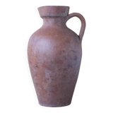 Terracotta jug with vintage handle, terracotta vase, interior decoration, primitive, pitcher