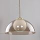 Space-age Italian Brass, Opaline and Plexiglass Pendant Lamp
