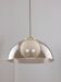 Lampe à suspension italienne en laiton, opaline et plexiglas de l'ère spatiale