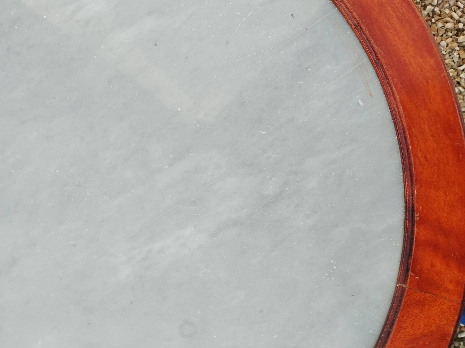 Antique Louis XVI style bouillotte table with marble top