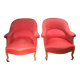 Paire de  fauteuil crapaud rouge