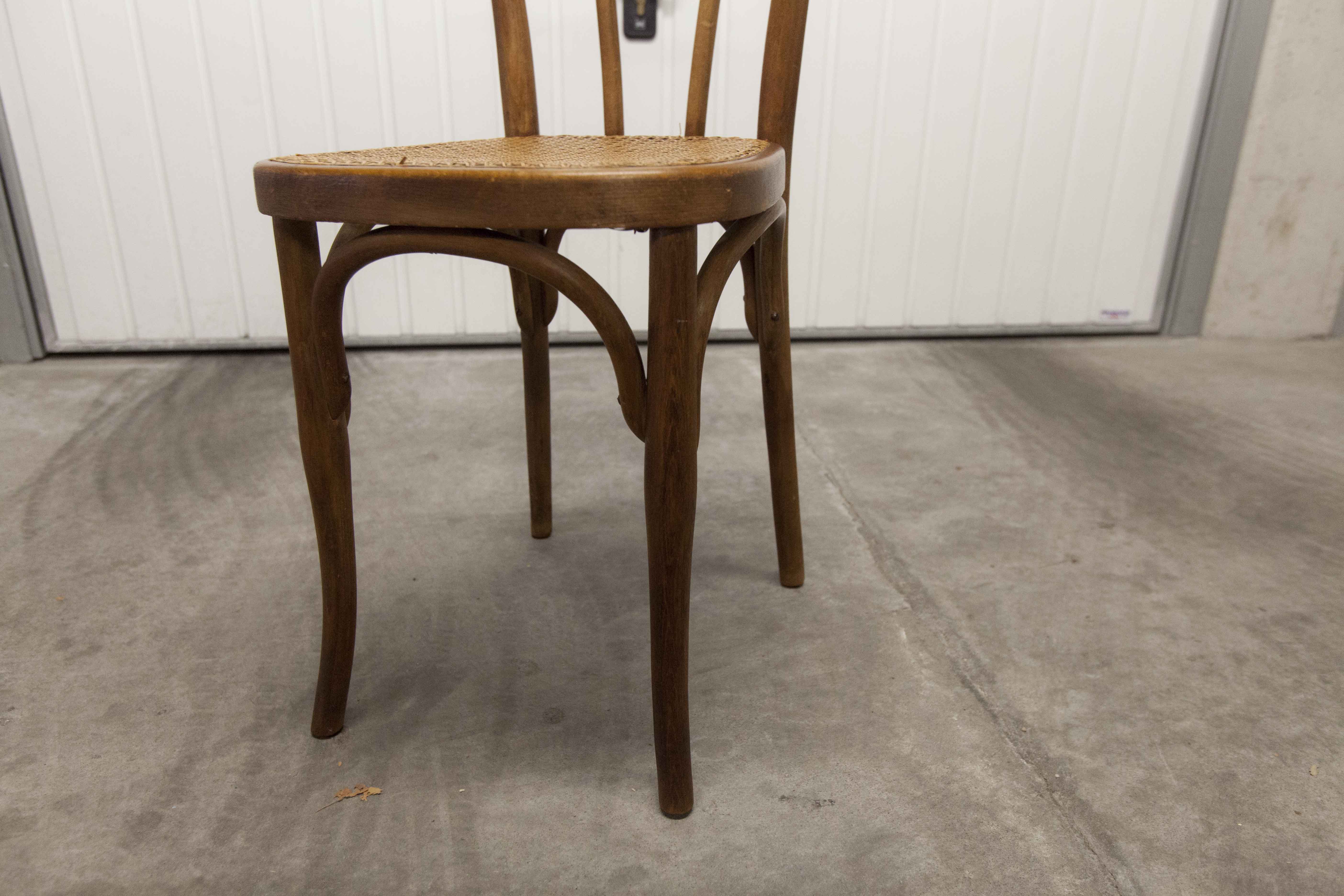 Set of 6 chairs bistro j&j kohn 1900 seat cannage