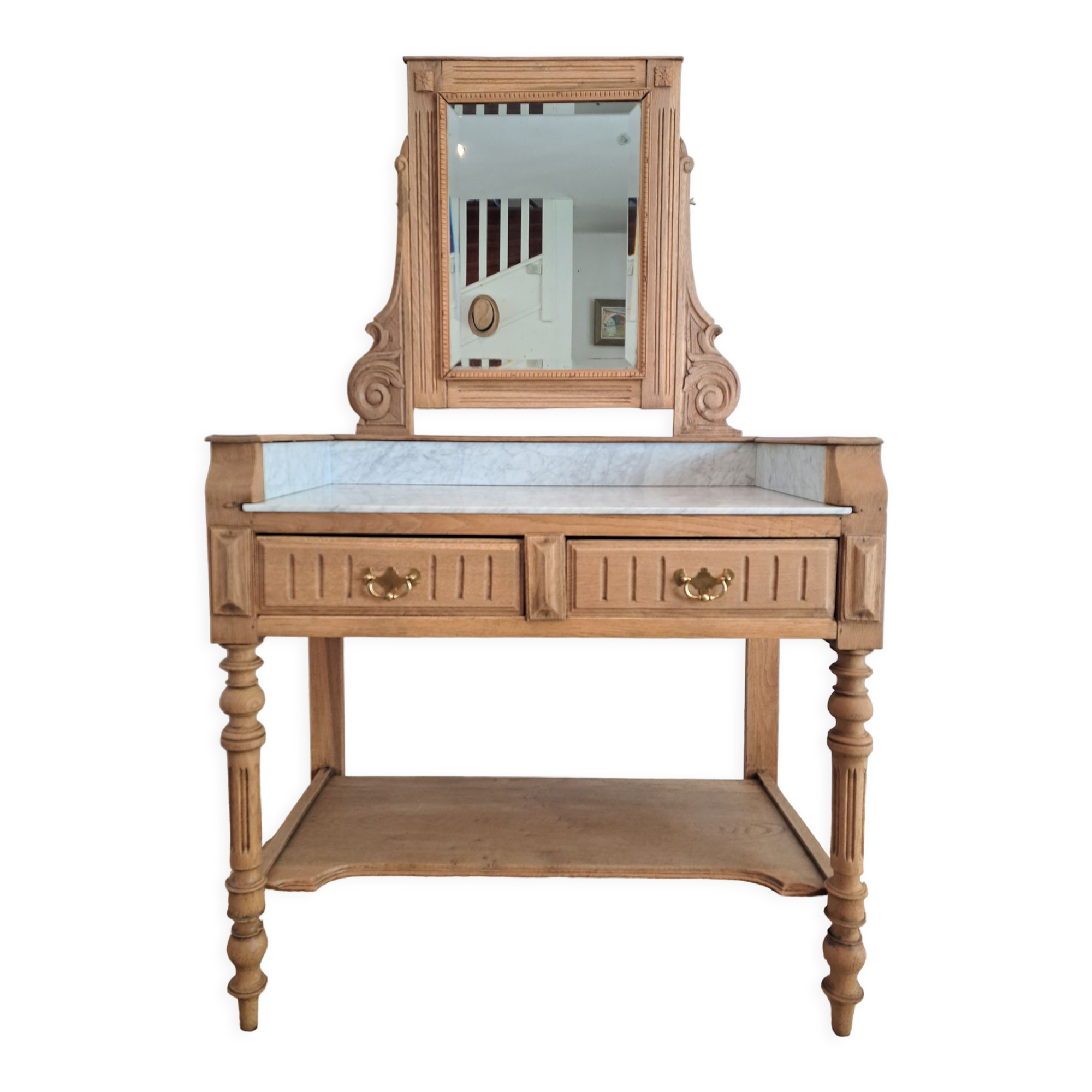 Bathroom cabinet with marble top in Henri II style