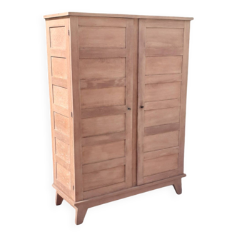 René Gabriel wardrobe 2 doors compass feet solid oak raw wood