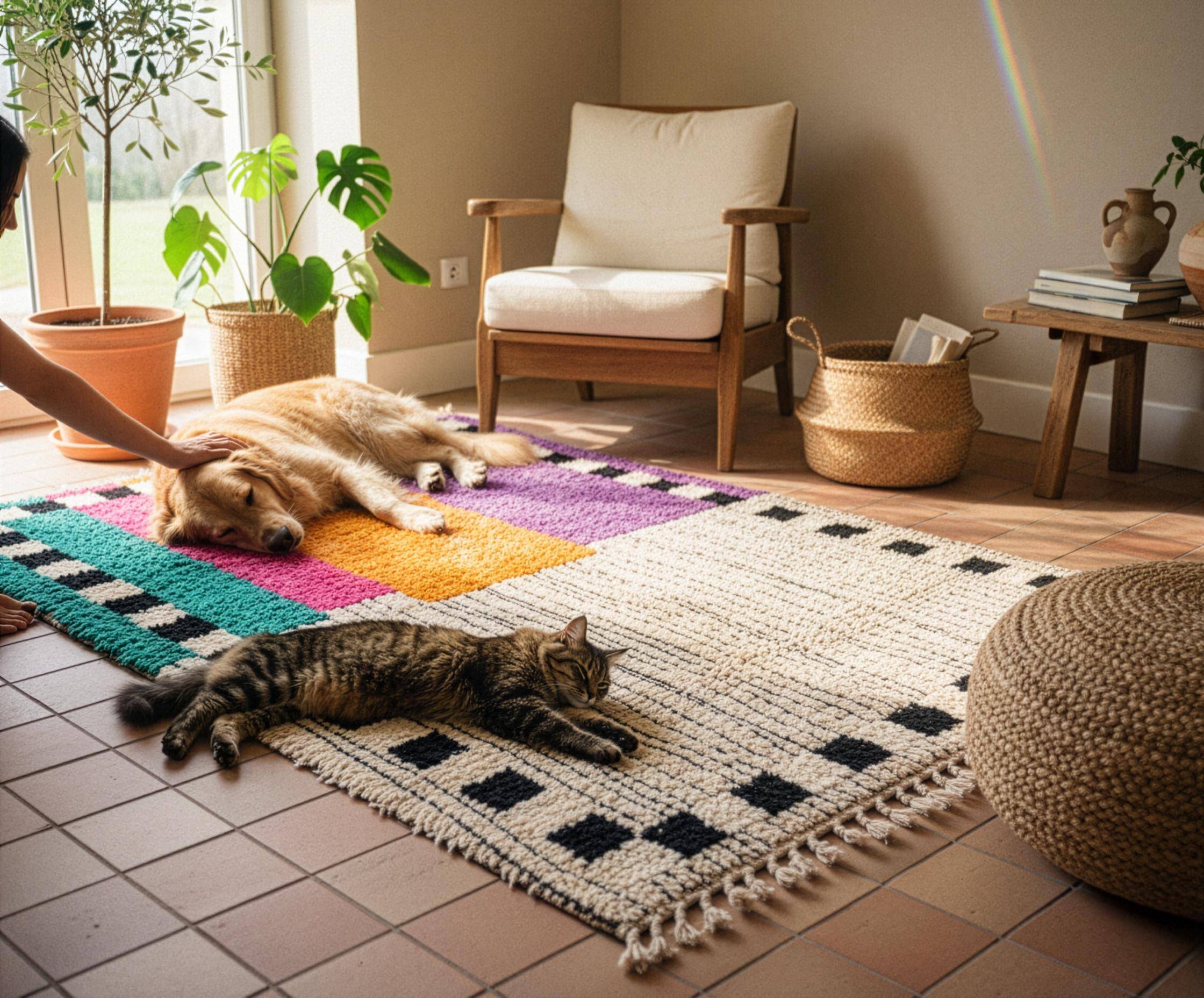 Unique handmade Berber rug 3x2 m