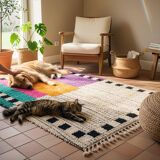 Unique handmade Berber rug 3x2 m