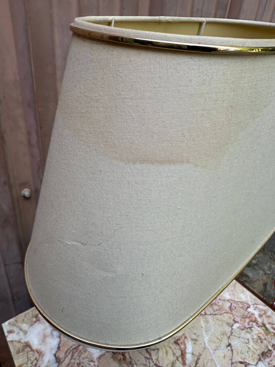 Vintage table lamp by Robert de Schuytener ivory 1960