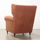Vintage bergère armchair in wood and fabric, Italy, 1950s-1960s