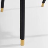 Jacques Adnet black leather brass office chair 1950