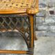 Vintage bamboo and rattan side table braided 1960