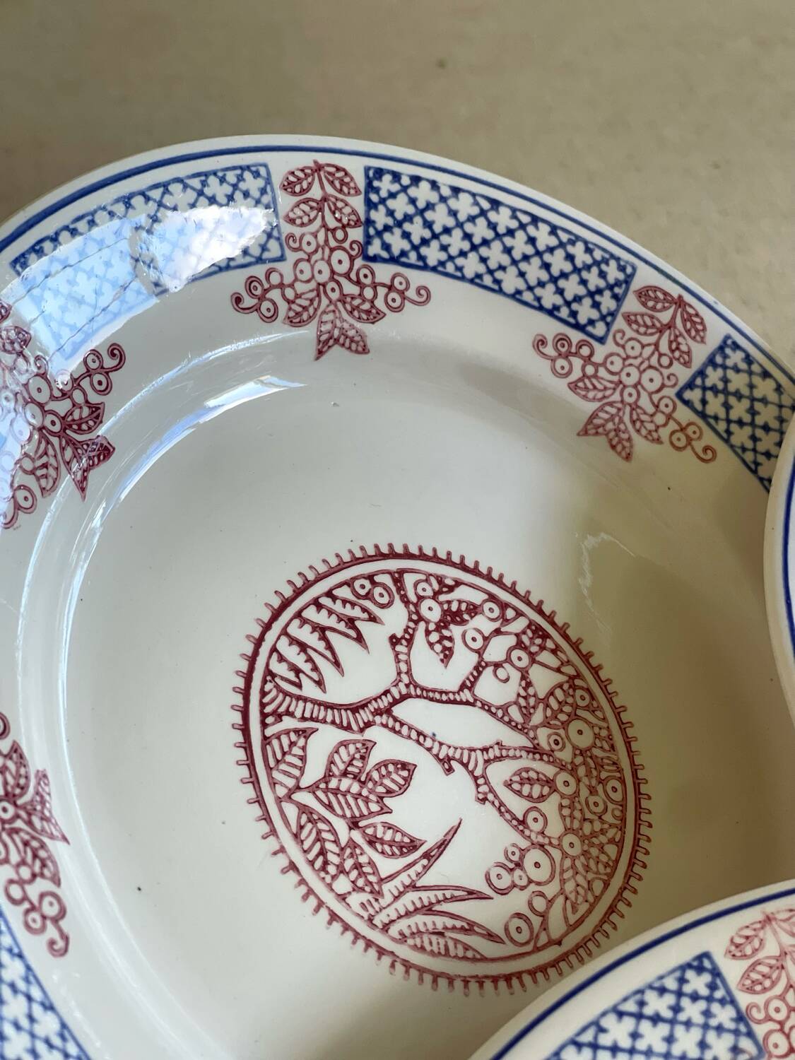 3 Longwy dessert plates.