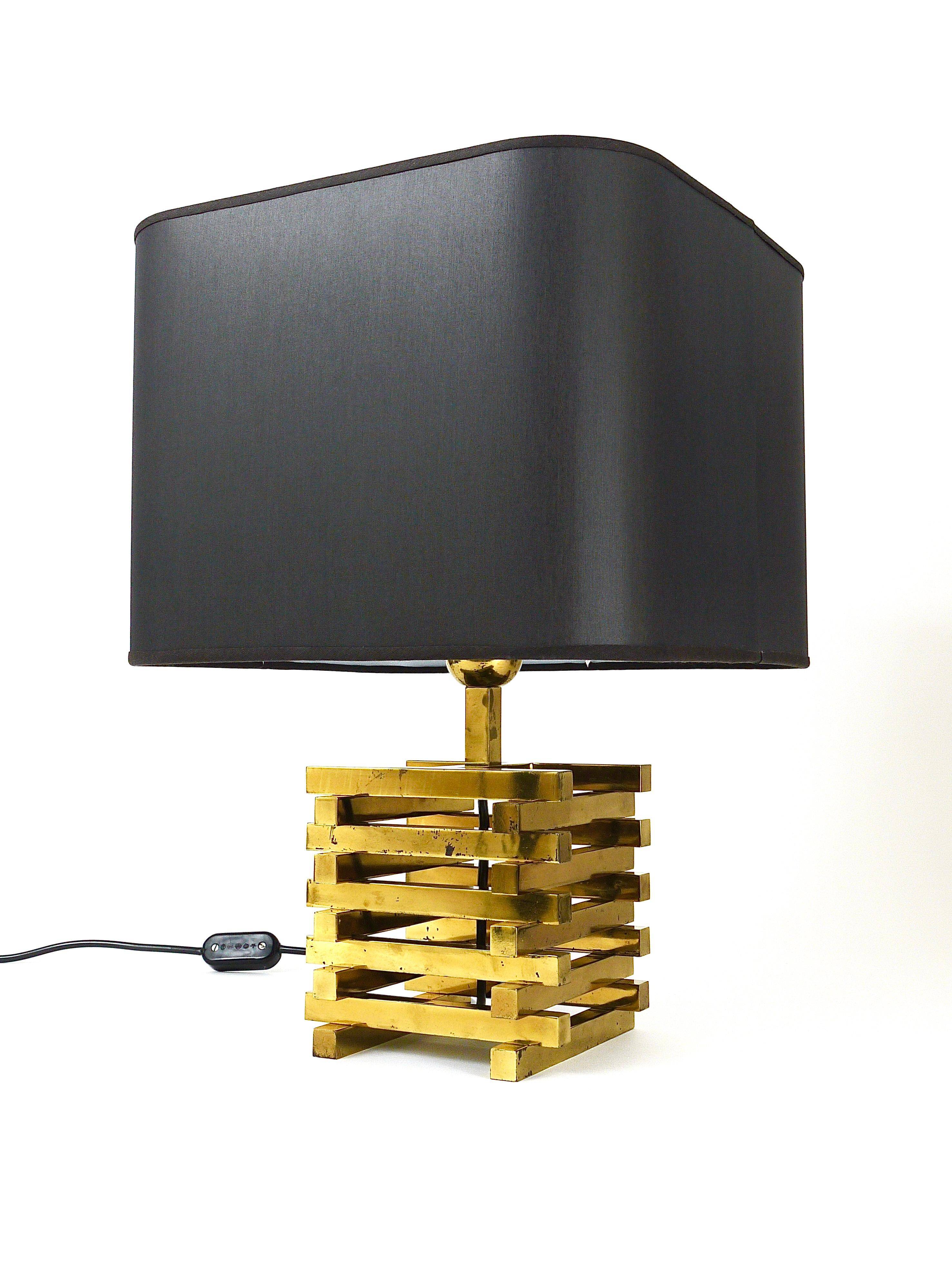 Paire de lampes de table Romeo Rega en laiton du milieu du siècle, Italie, années 1970