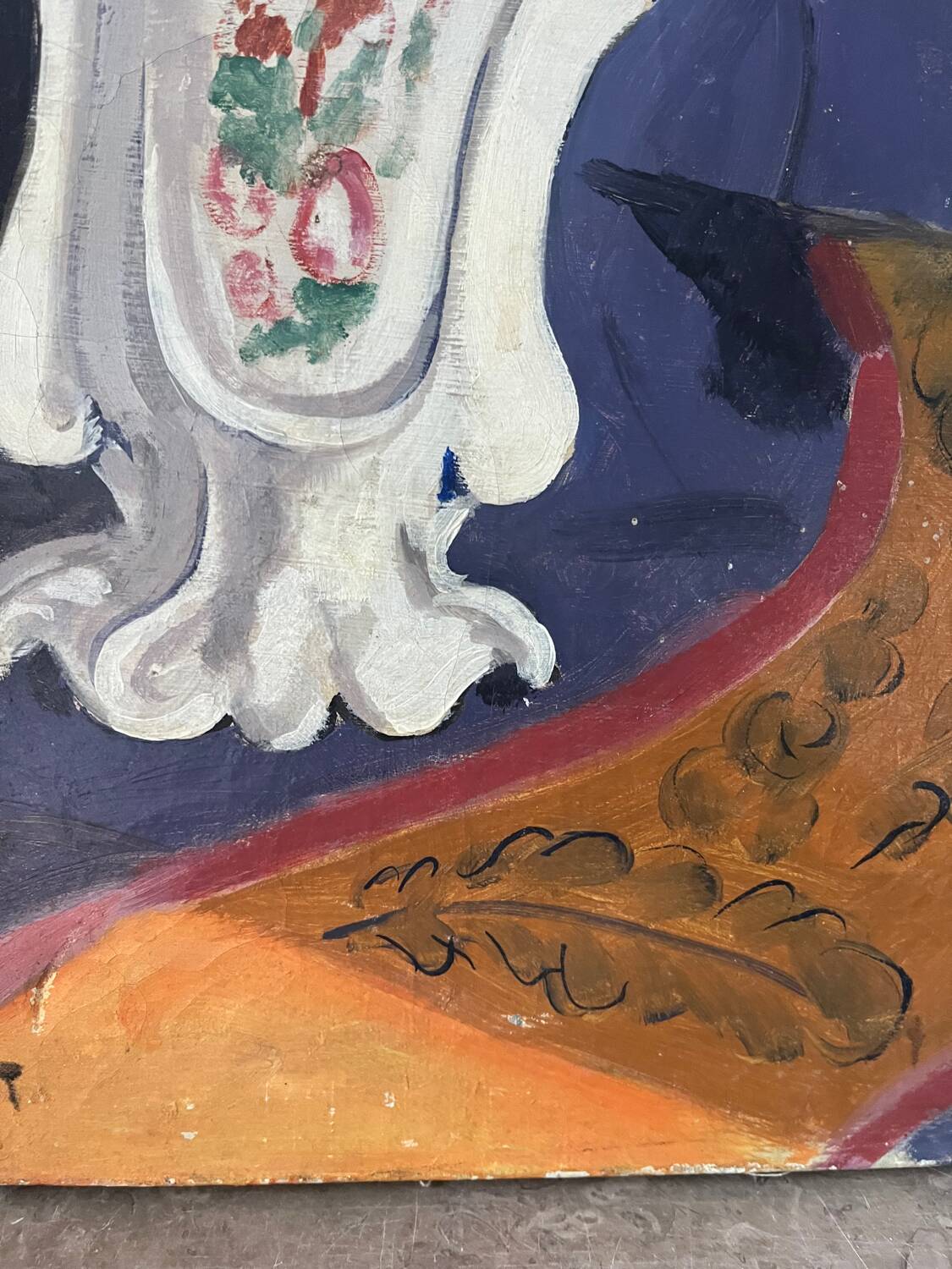 Poppies and daisies, oil on canvas, signed L Riousset.