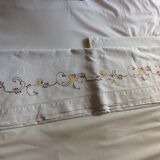 Paire de drap métis Broderie main - vintage