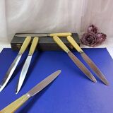 Box of 6 bakelite handle table knives France early 20th century