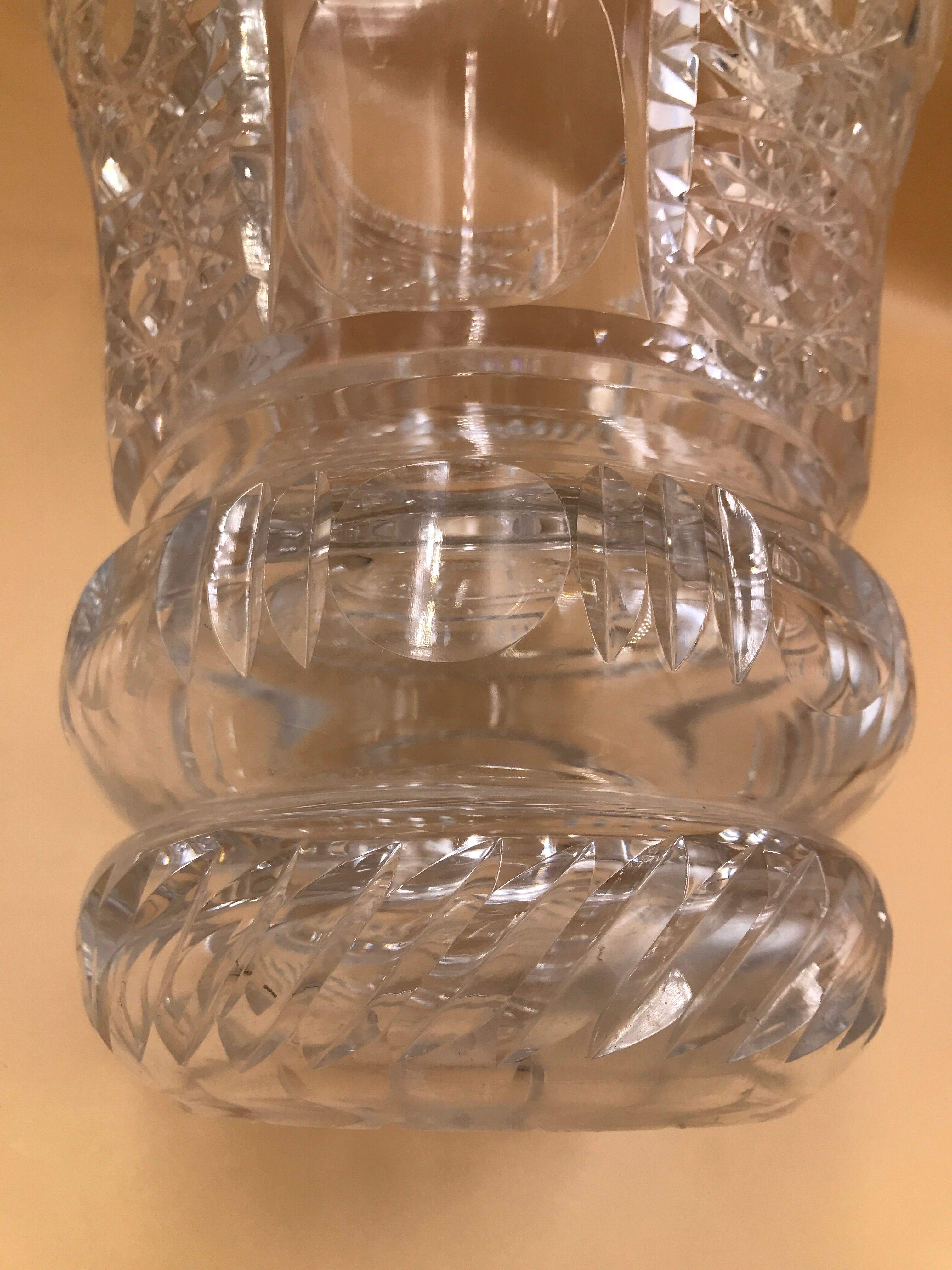 Vintage vase cut into facets of the 30s