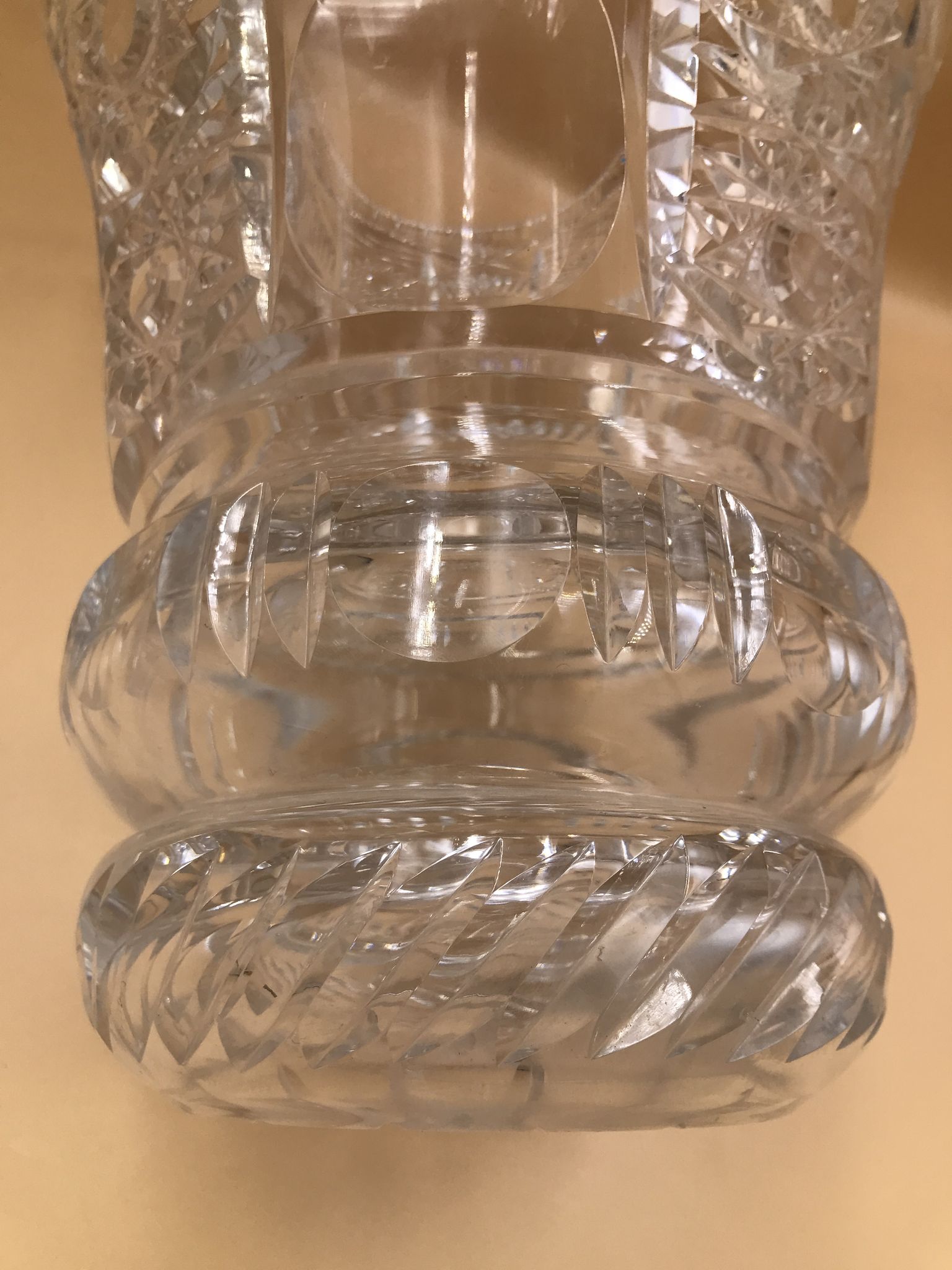 Vintage vase cut into facets of the 30s