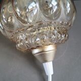 Vintage amber moulded glass pendant - Ref 888