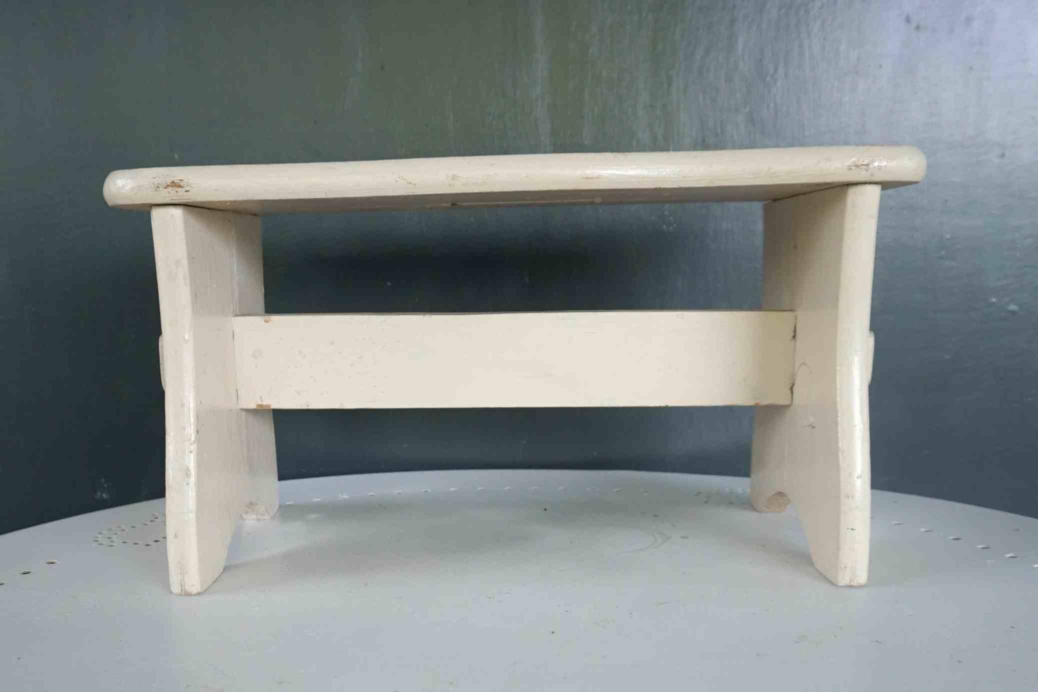 Vintage repainted farmhouse stool or footrest