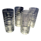 Set of 4 orangeade glasses water fruit juice in twisted crystal
