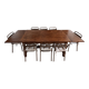 Solid cherry farmhouse table + 8 metal chairs - 2 extensions