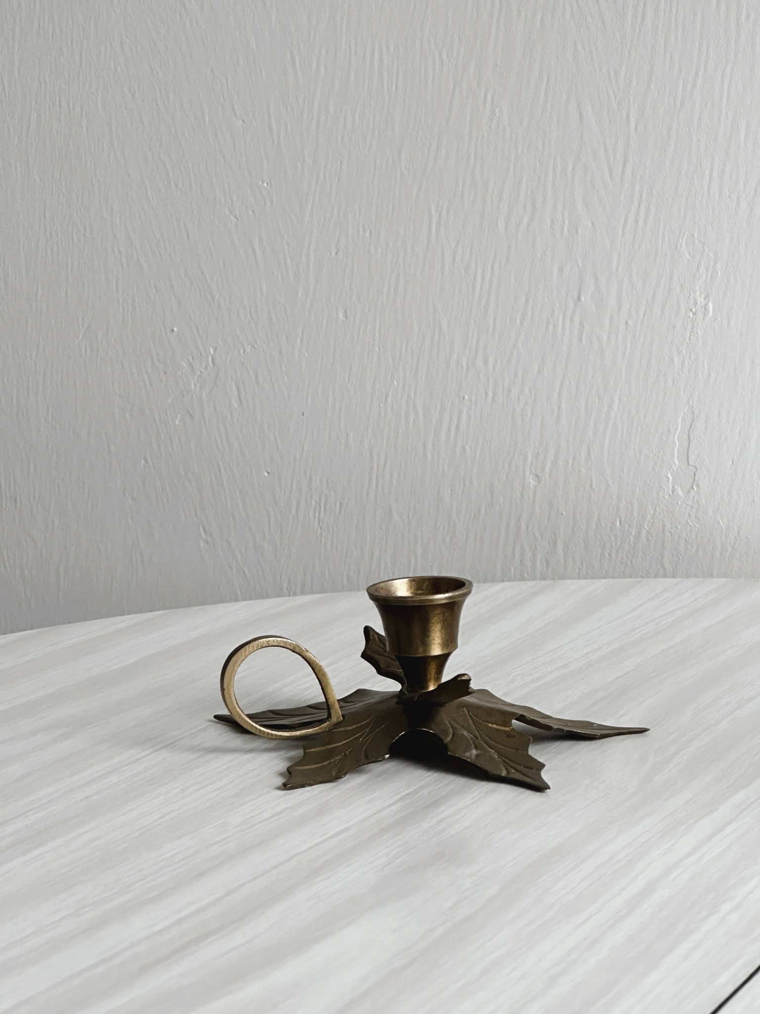 Leaf Shaped Brass Candle Holder