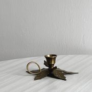 Leaf Shaped Brass Candle Holder
