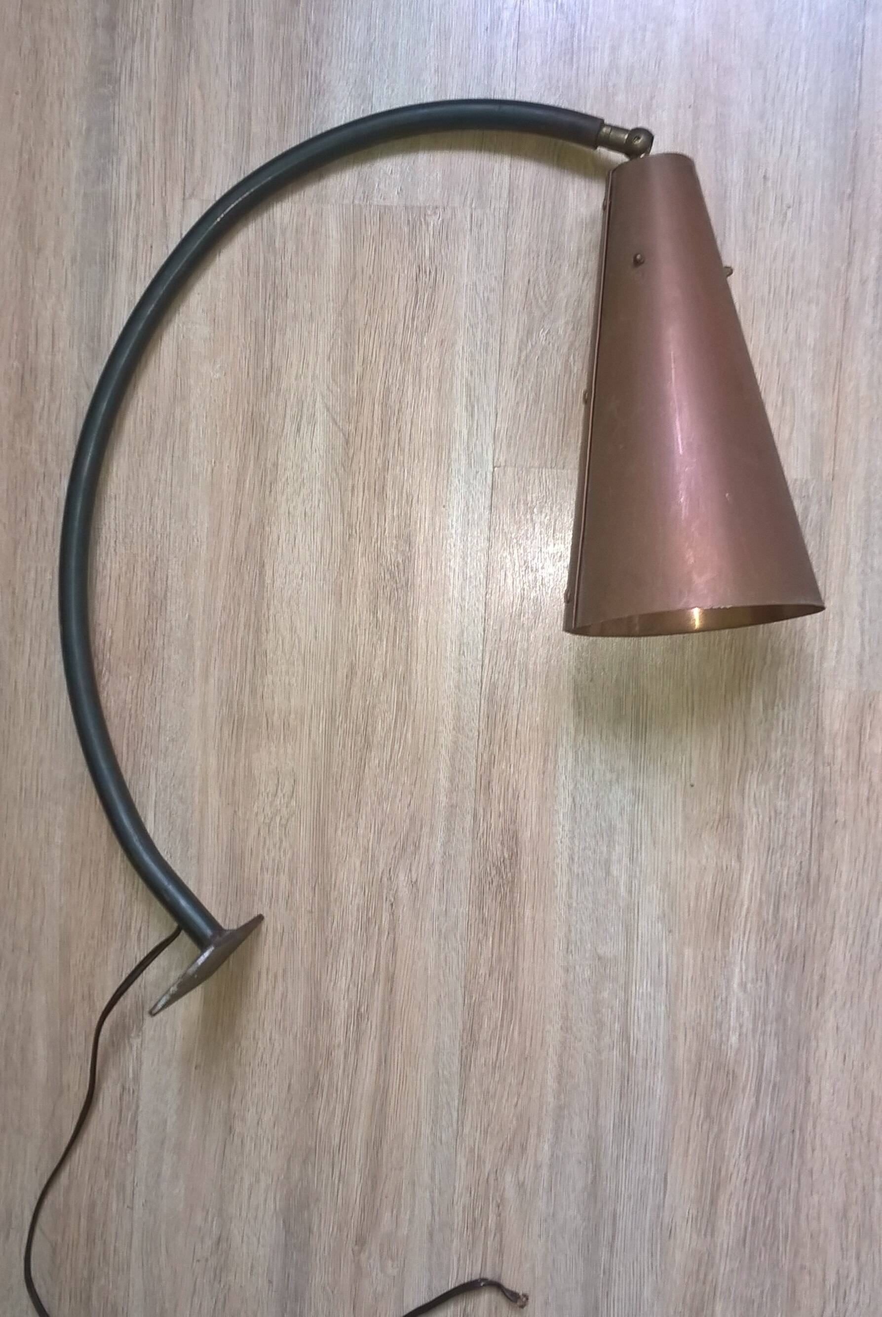Vintage industrial Scandinavian style wall lights in copper and metal