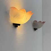 Vintage "flower" wall sconces, glass, France, 1970.