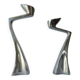 Paire de bougeoirs "Swan" par Matthew Hilton, Angleterre, années 1980