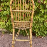 Series of 4 rattan chairs from the 60s