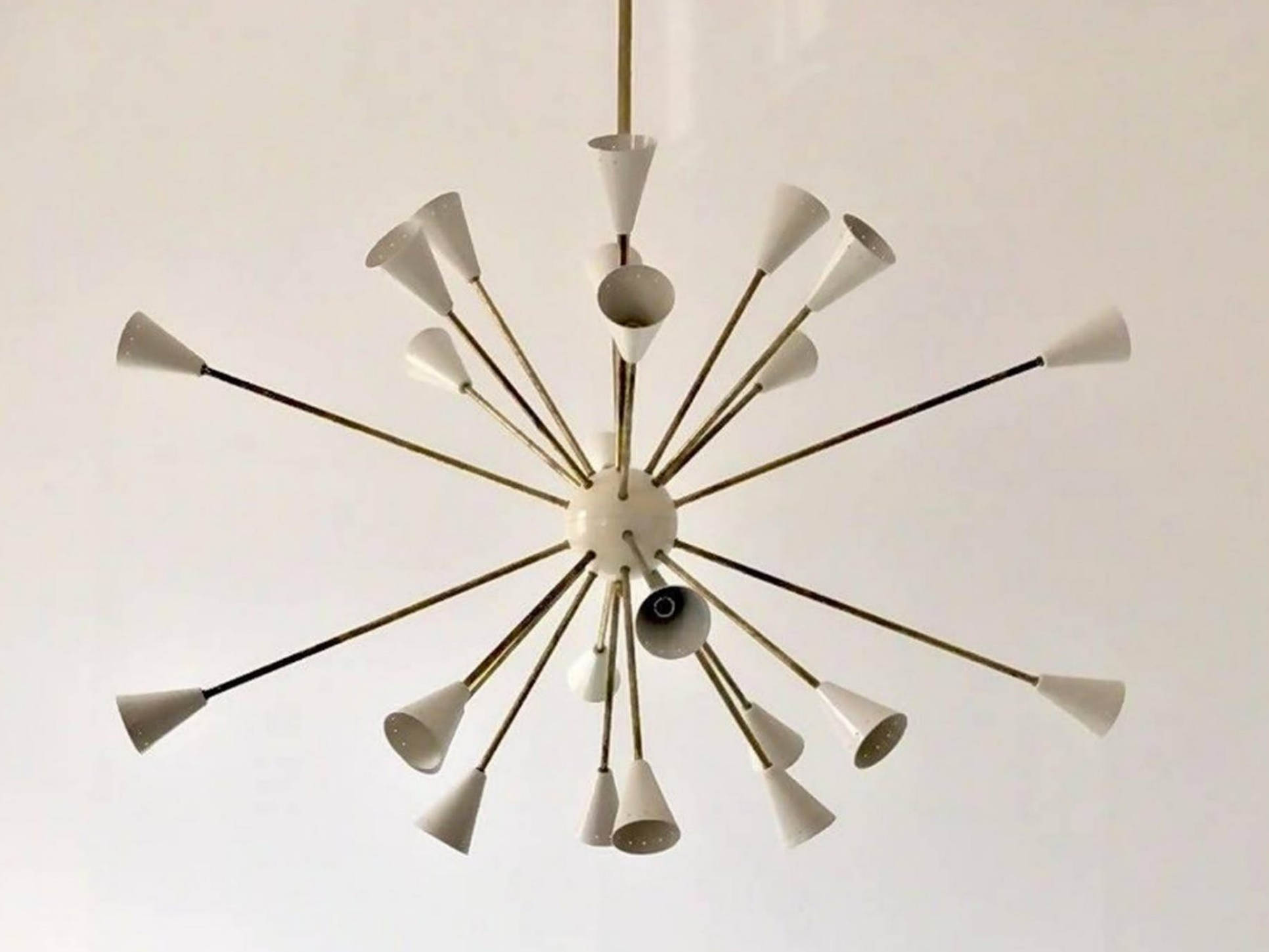 Brass Sputnik chandelier 24 white lights