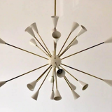 Brass Sputnik chandelier 24 white lights