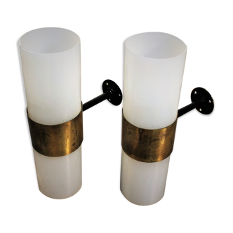 Paire d'appliques bicolore années 60