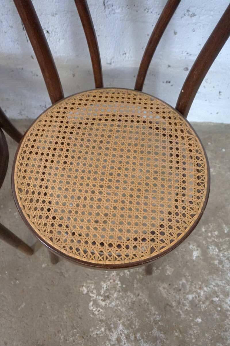 Bistro chairs No. 18 in wood and caning