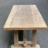 Renovated farmhouse dining table in raw solid wood 200cm 20th century