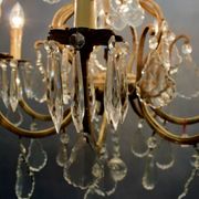 Lustre à pampilles en cristal XIXème
