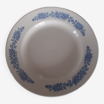 2 assiettes creuses vintage motif floral bleu