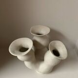 Organic-shaped vase in pyritic stoneware.