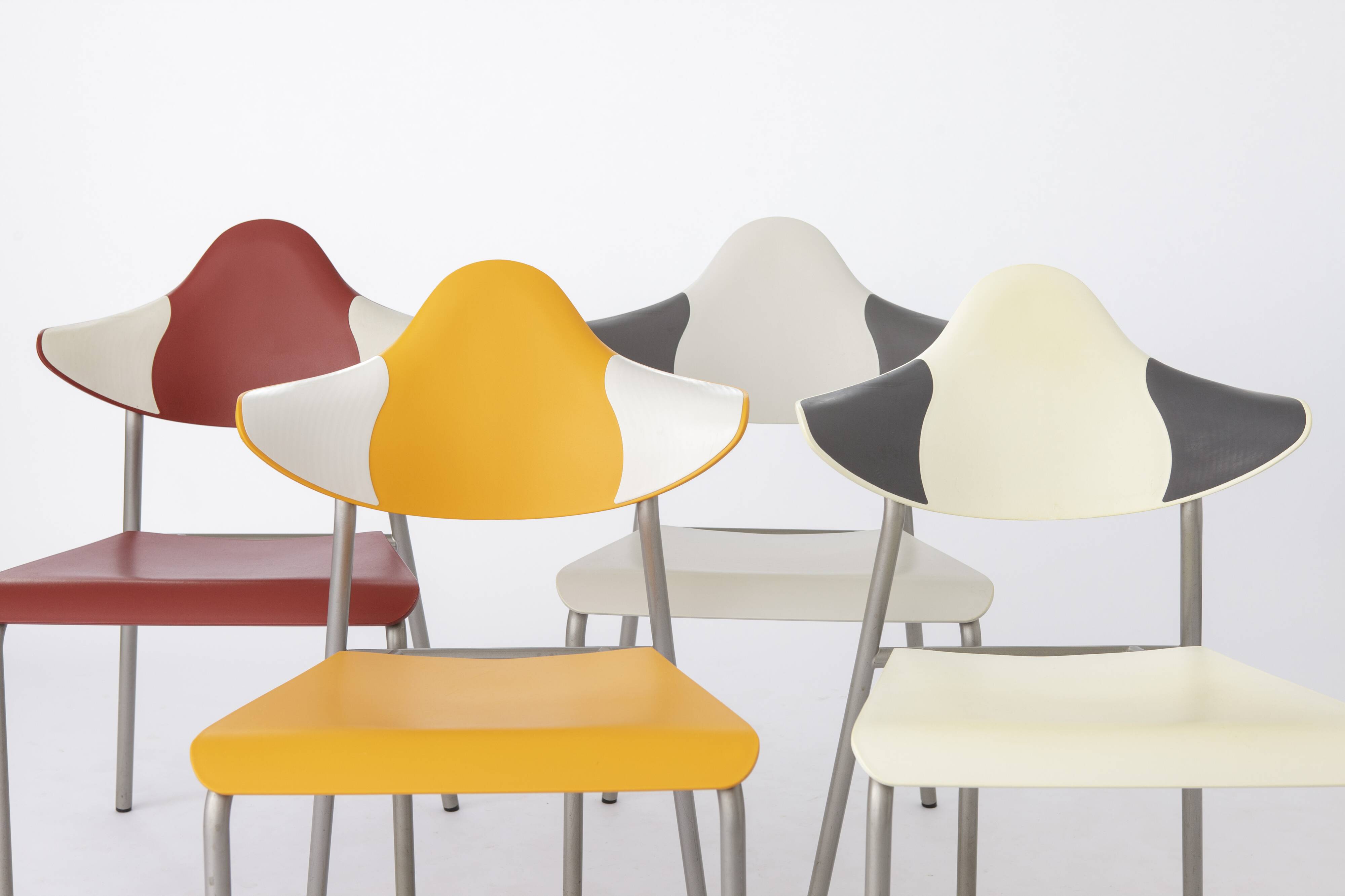 4 Stacking Chairs Vintage, Drabert by Samas Parlando, 1980s, Germany